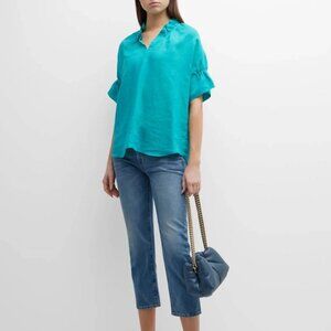 NWT Finley Crosby Top in Jade Linen